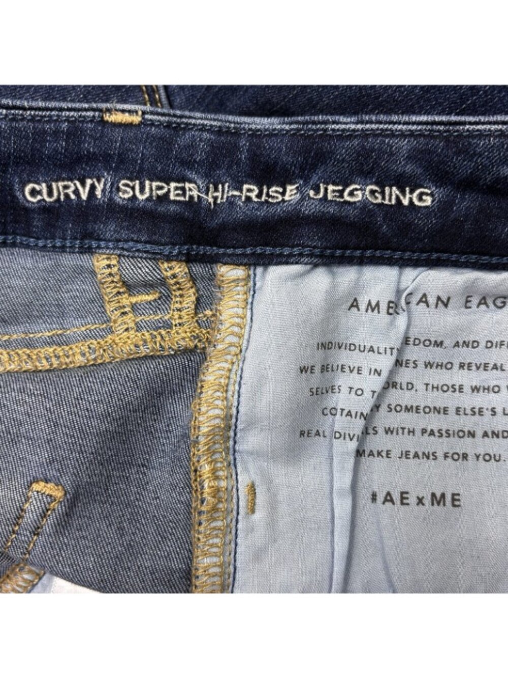 American Eagle Curvy Super Hi-Rise Next Level Stretch Distressed Jegging Jeans 6 - Picture 7 of 9